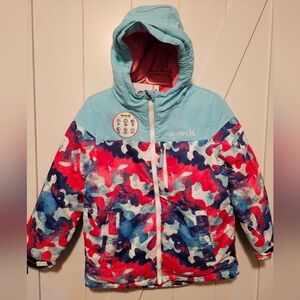 Hurley Girls snow/ snowboard jacket multi color with pink nwt